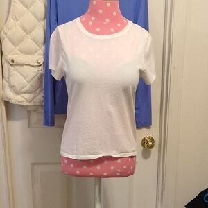 J. Crew White Short Sleeve Tee M Like New